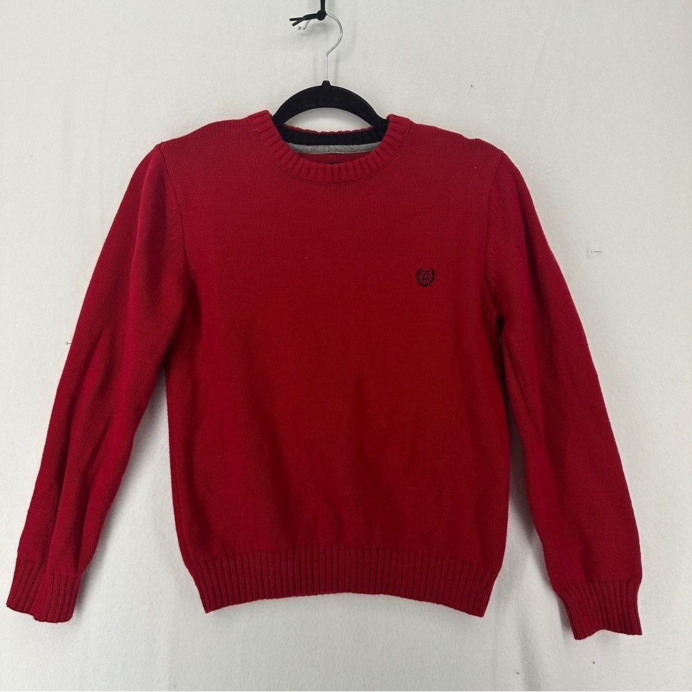 Chaps Knitted Long Sleeve Sweater Youth Boys Size M Red
